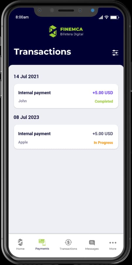 Mobile statement screen