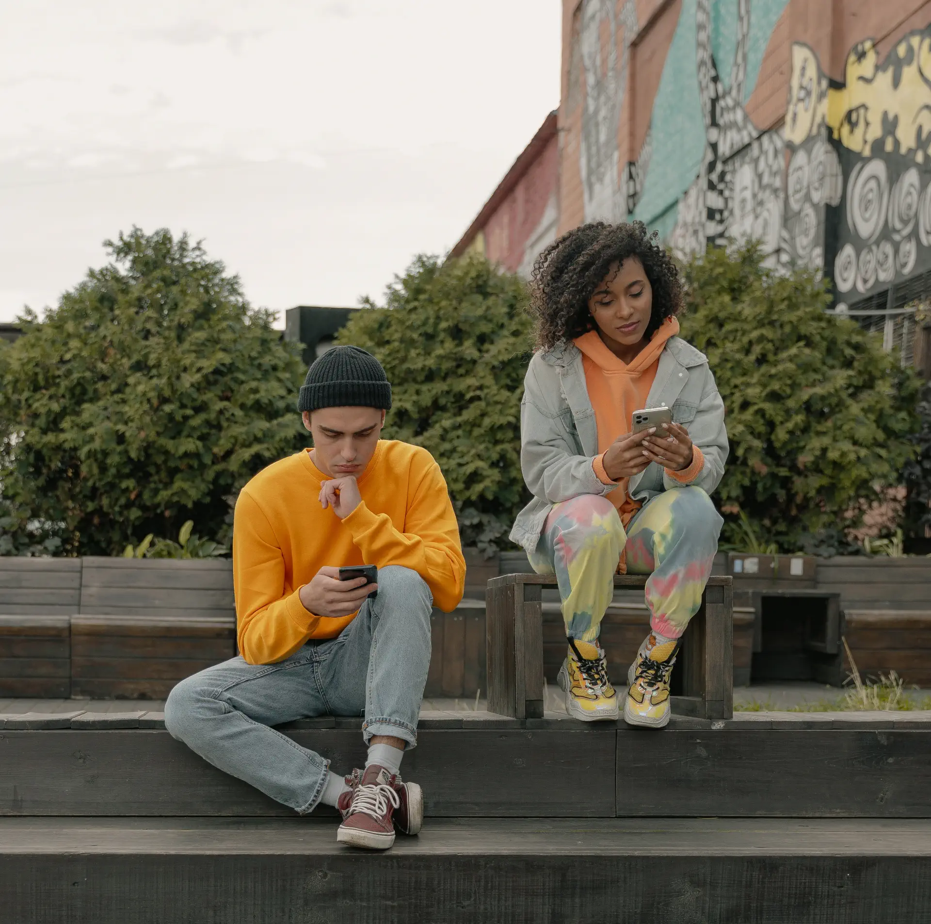 People using phones